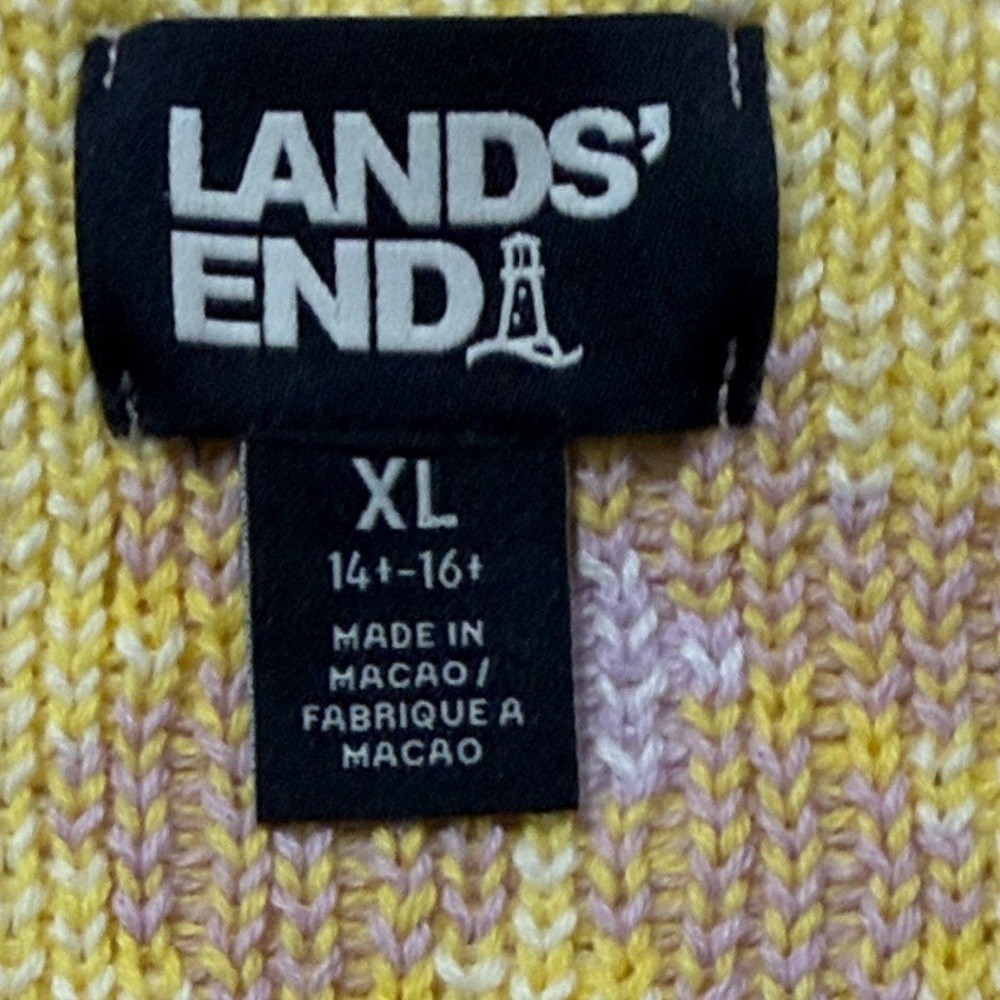 Lands' End Kids Lavender Daisy Sweater Size XL+ NWT - Picture 2 of 5